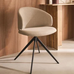 alinea Chaise De Salle À Manger*Chaise de repas pivotante en tissu - Beige