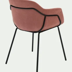 alinea Chaise De Salle À Manger*Chaise en velours côtelé avec accoudoirs - Rose