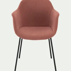 alinea Chaise De Salle À Manger*Chaise en velours côtelé avec accoudoirs - Rose