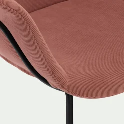 alinea Chaise De Salle À Manger*Chaise en velours côtelé avec accoudoirs - Rose