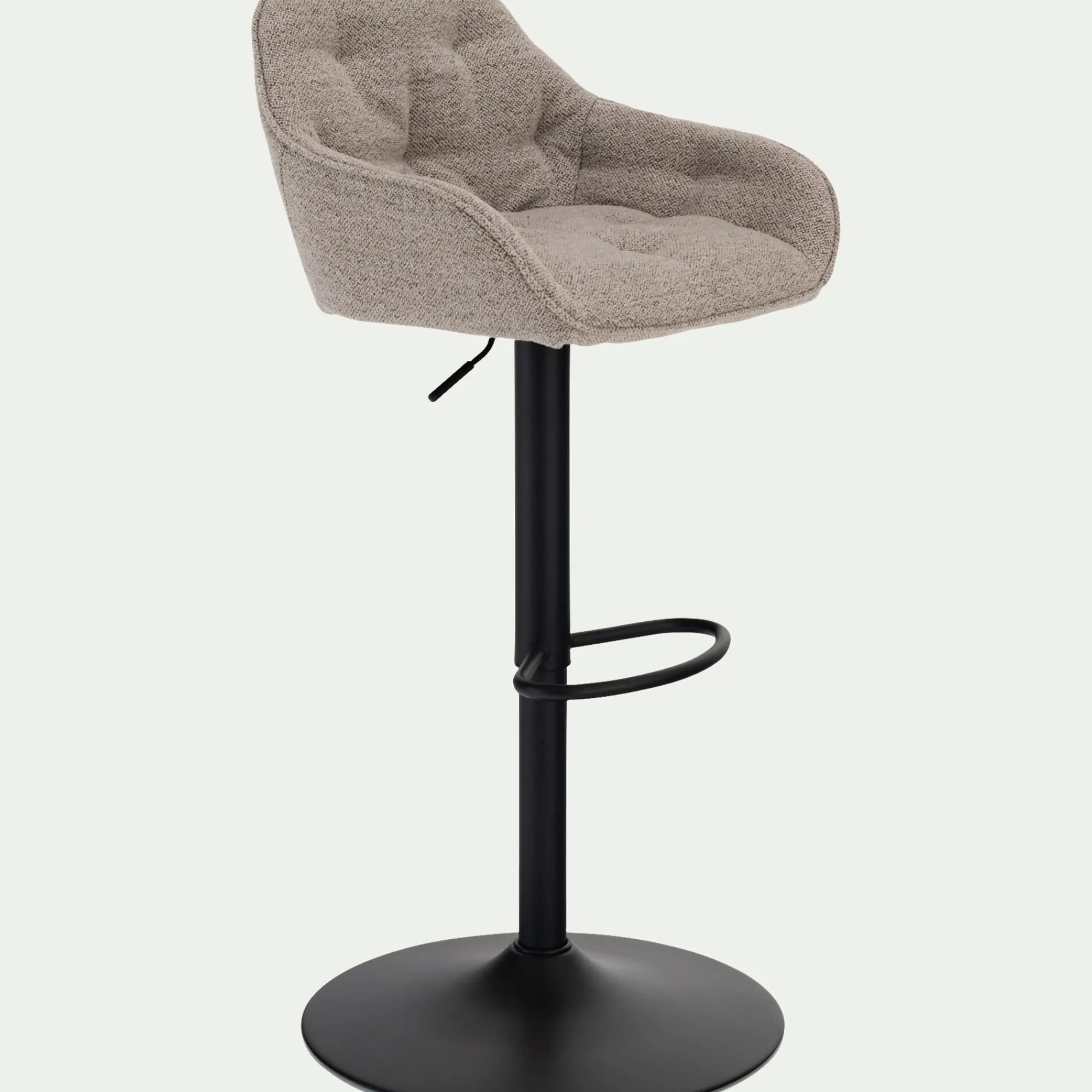 alinea Tabouret Haut De Bar*Chaise îlot central en tissu H63cm - Gris