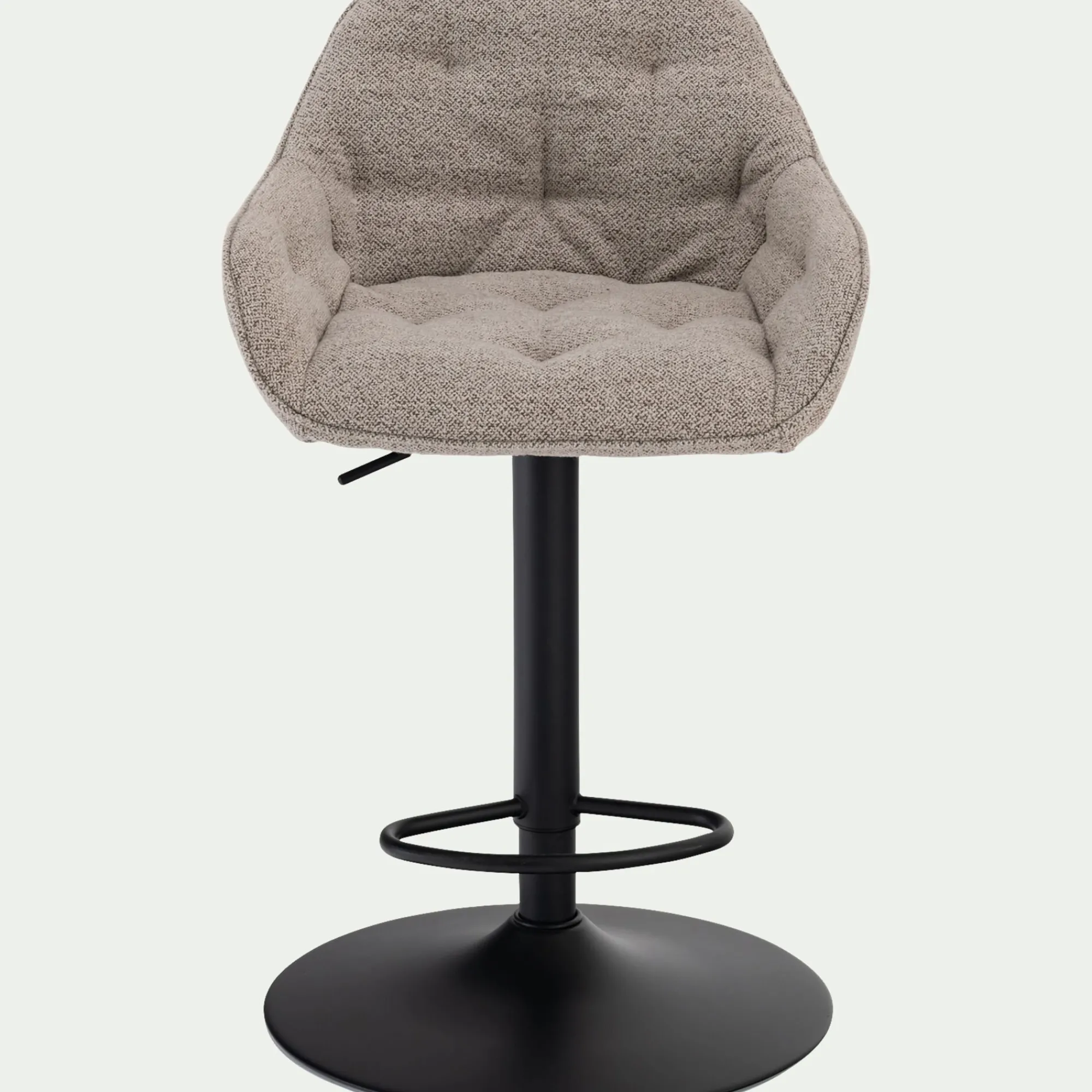alinea Tabouret Haut De Bar*Chaise îlot central en tissu H63cm - Gris