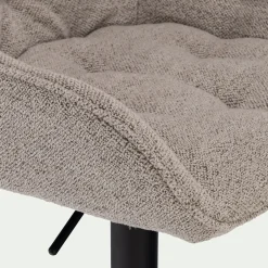 alinea Tabouret Haut De Bar*Chaise îlot central en tissu H63cm - Gris