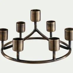 alinea Bougie Et Photophore De Noël*Chandelier 7 bougies en fer D18cm - Doré
