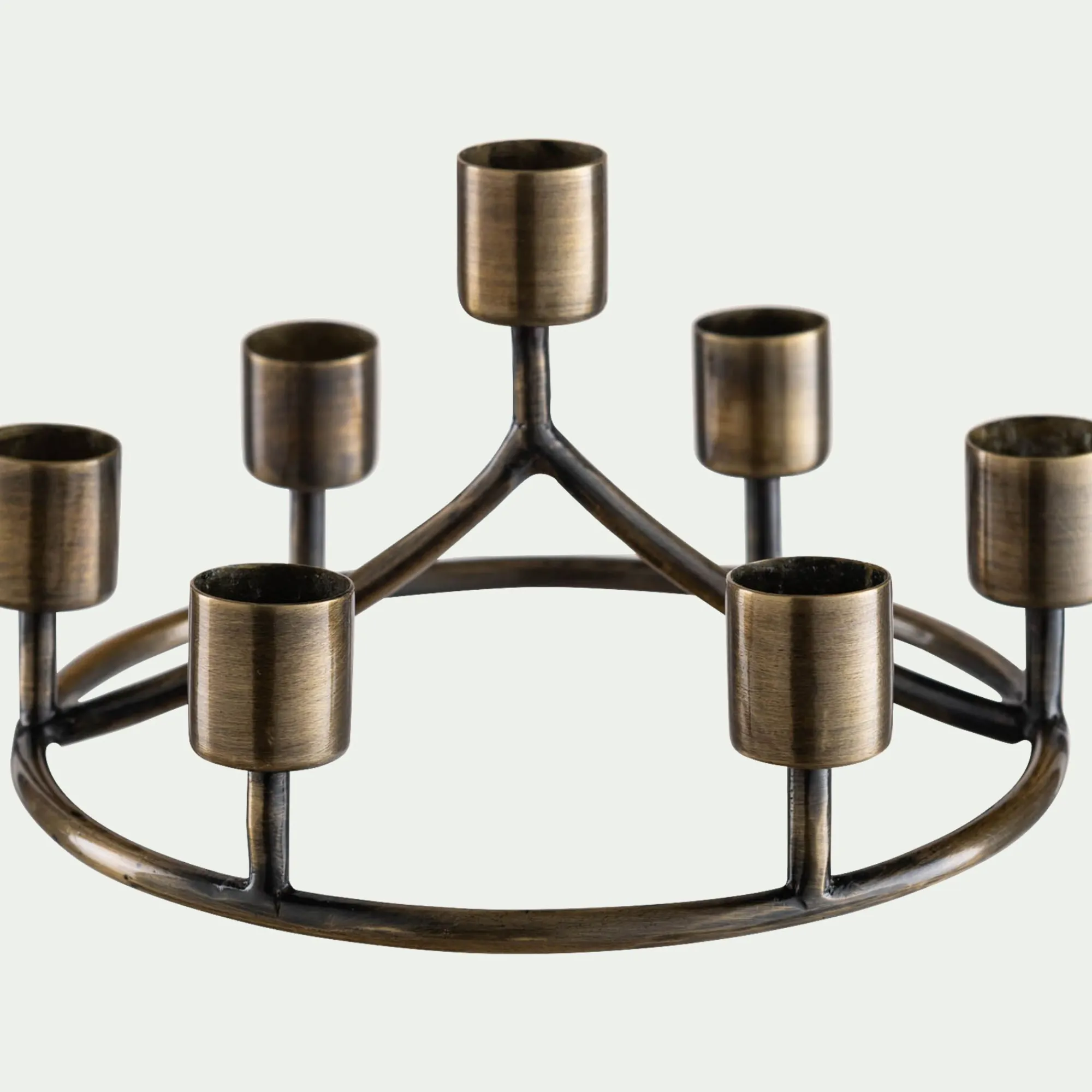 alinea Bougie Et Photophore De Noël*Chandelier 7 bougies en fer D18cm - Doré