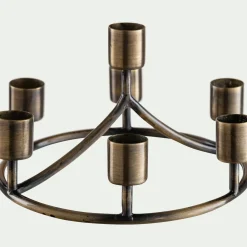 alinea Bougie Et Photophore De Noël*Chandelier 7 bougies en fer D18cm - Doré
