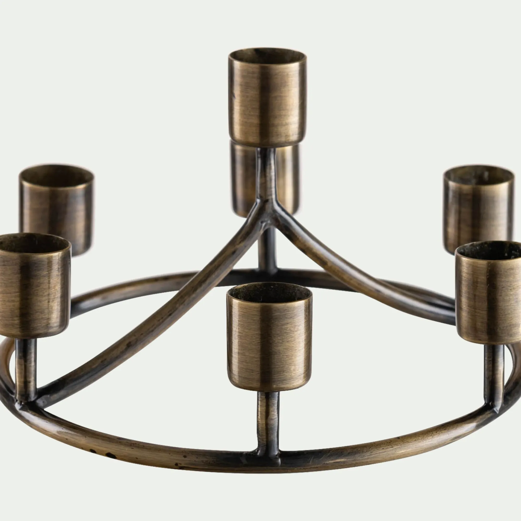 alinea Bougie Et Photophore De Noël*Chandelier 7 bougies en fer D18cm - Doré