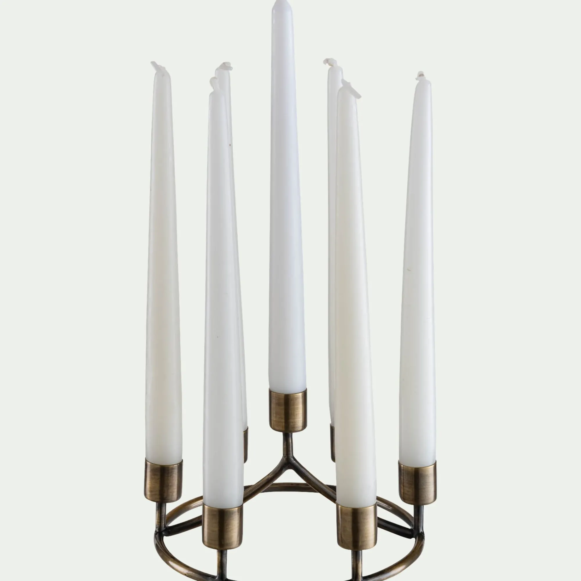 alinea Bougie Et Photophore De Noël*Chandelier 7 bougies en fer D18cm - Doré