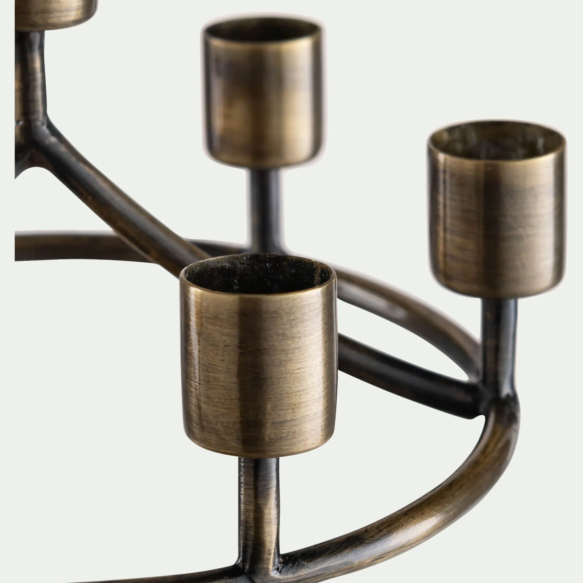 alinea Bougie Et Photophore De Noël*Chandelier 7 bougies en fer D18cm - Doré