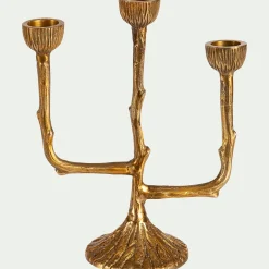 alinea Décoration De La Table De Noël|Bougie Et Photophore De Noël*Chandelier à trois branches en laiton H20cm - Doré