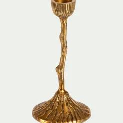 alinea Bougie Et Photophore De Noël*Chandelier effet bois en laiton H16cm - Doré