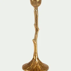 alinea Décoration De La Table De Noël|Bougie Et Photophore De Noël*Chandelier effet bois en laiton H20cm - Doré
