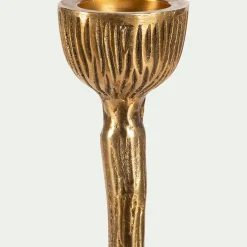 alinea Décoration De La Table De Noël|Bougie Et Photophore De Noël*Chandelier effet bois en laiton H20cm - Doré