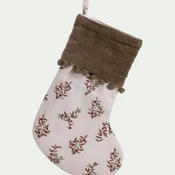 alinea Décoration À Suspendre*Chaussette déco de Noël motif floral - Vert