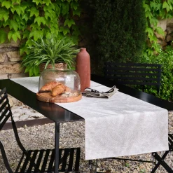 alinea Chemin De Table*Chemin de table motif laurier en lin et coton - 50x150cm Beige
