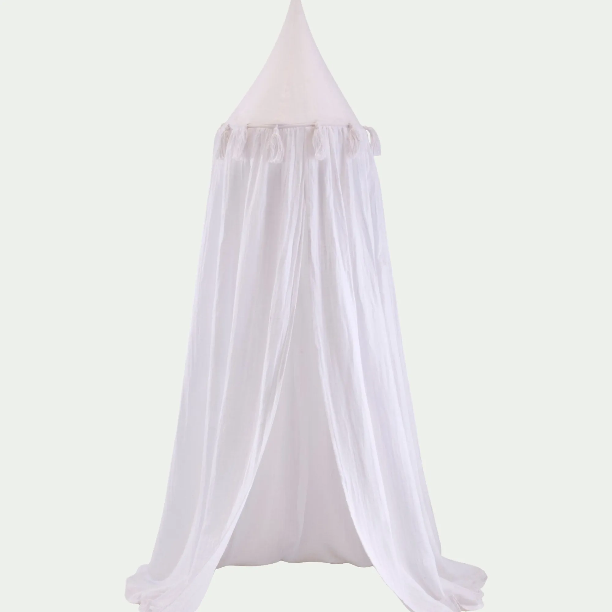 alinea Bureau Enfant|Linge Pour Bébé*Ciel de lit en gaze de coton H220cm - Blanc