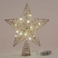 alinea Suspension De Noël|Boule De Noël*Cimier étoile lumineux H27cm - naturel Doré