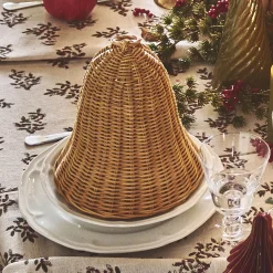 alinea Décoration À Poser|Décoration De La Table De Noël*Cloche décorative en rotin D20xH24cm - Naturel