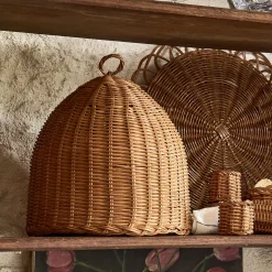 alinea Plateau*Cloche en rotin D26cm - Marron