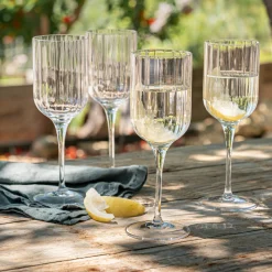 alinea Verre À Vin|Verre À Eau*Coffret de 4 verres à pied tulipe en cristallin 28cl - Transparent