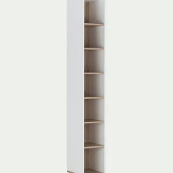 alinea Dressing*Colonne de rangement en bois effet chêne H235xL35cm - Blanc