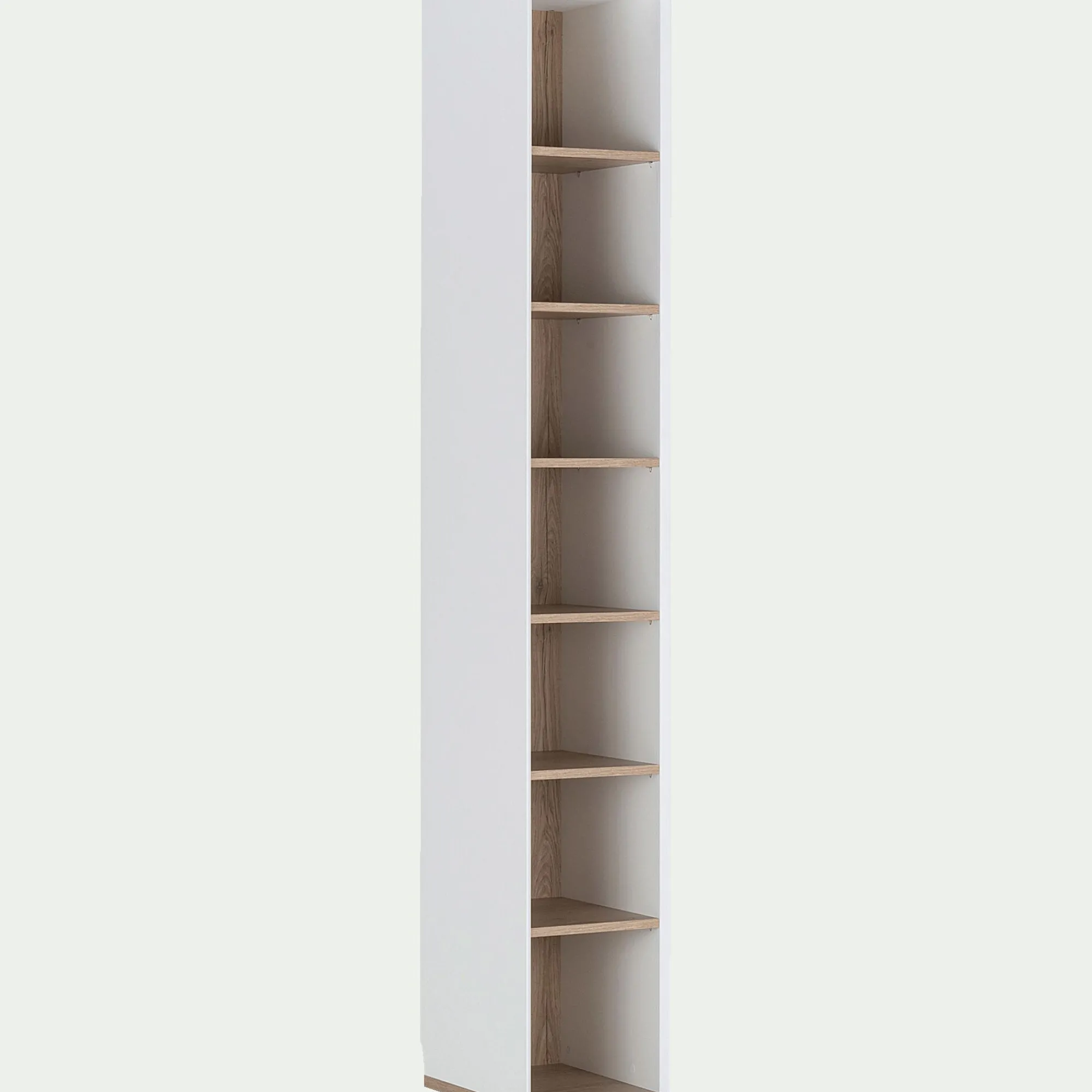 alinea Dressing*Colonne de rangement en bois effet chêne H235xL35cm - Blanc