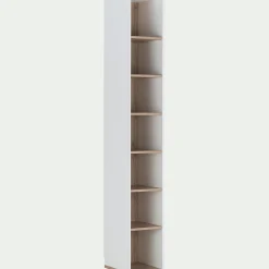 alinea Dressing*Colonne de rangement en bois effet chêne H235xL35cm - Blanc