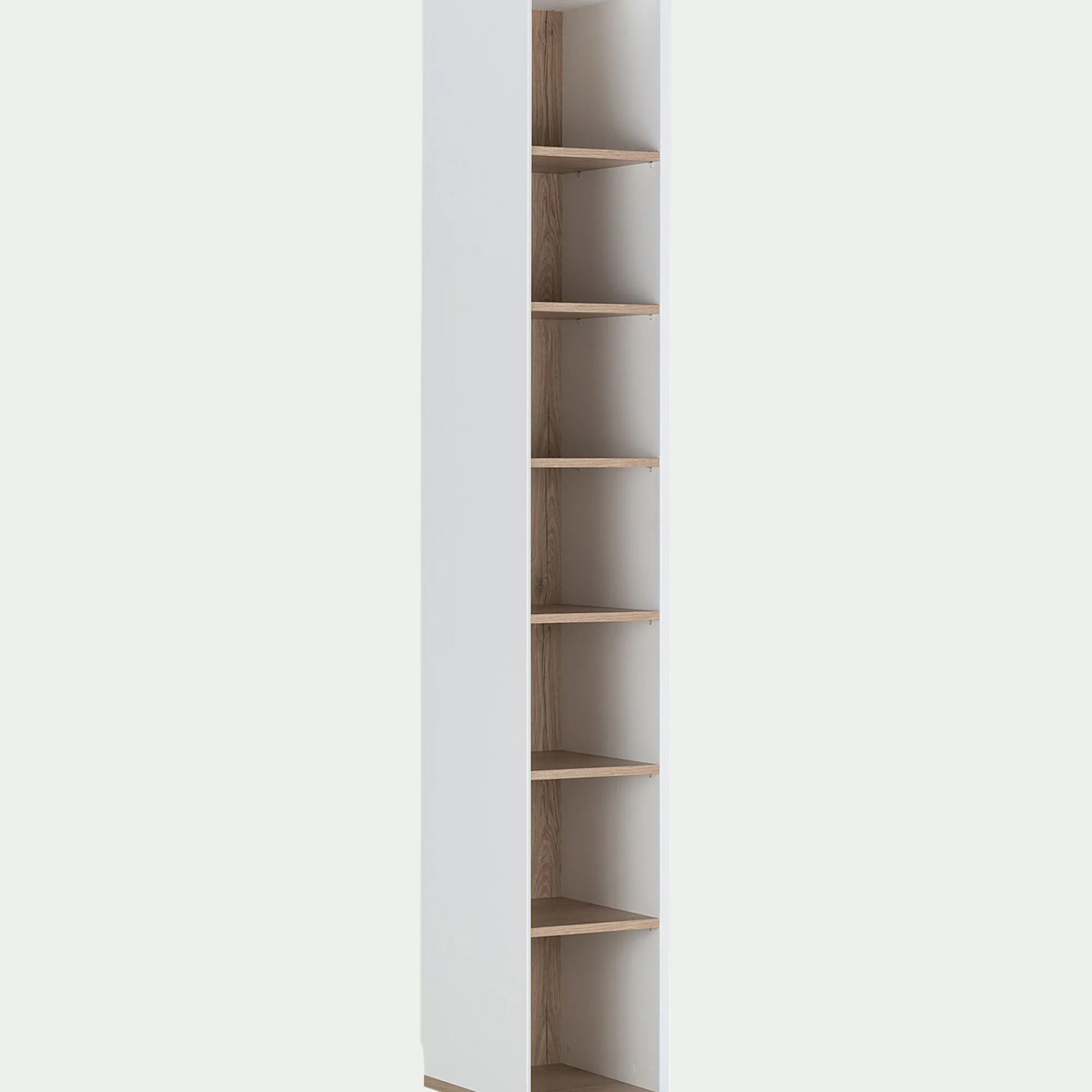 alinea Dressing*Colonne de rangement en bois effet chêne H235xL35cm - Blanc