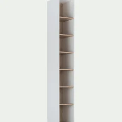 alinea Dressing*Colonne de rangement en bois effet chêne H235xL35cm - Blanc