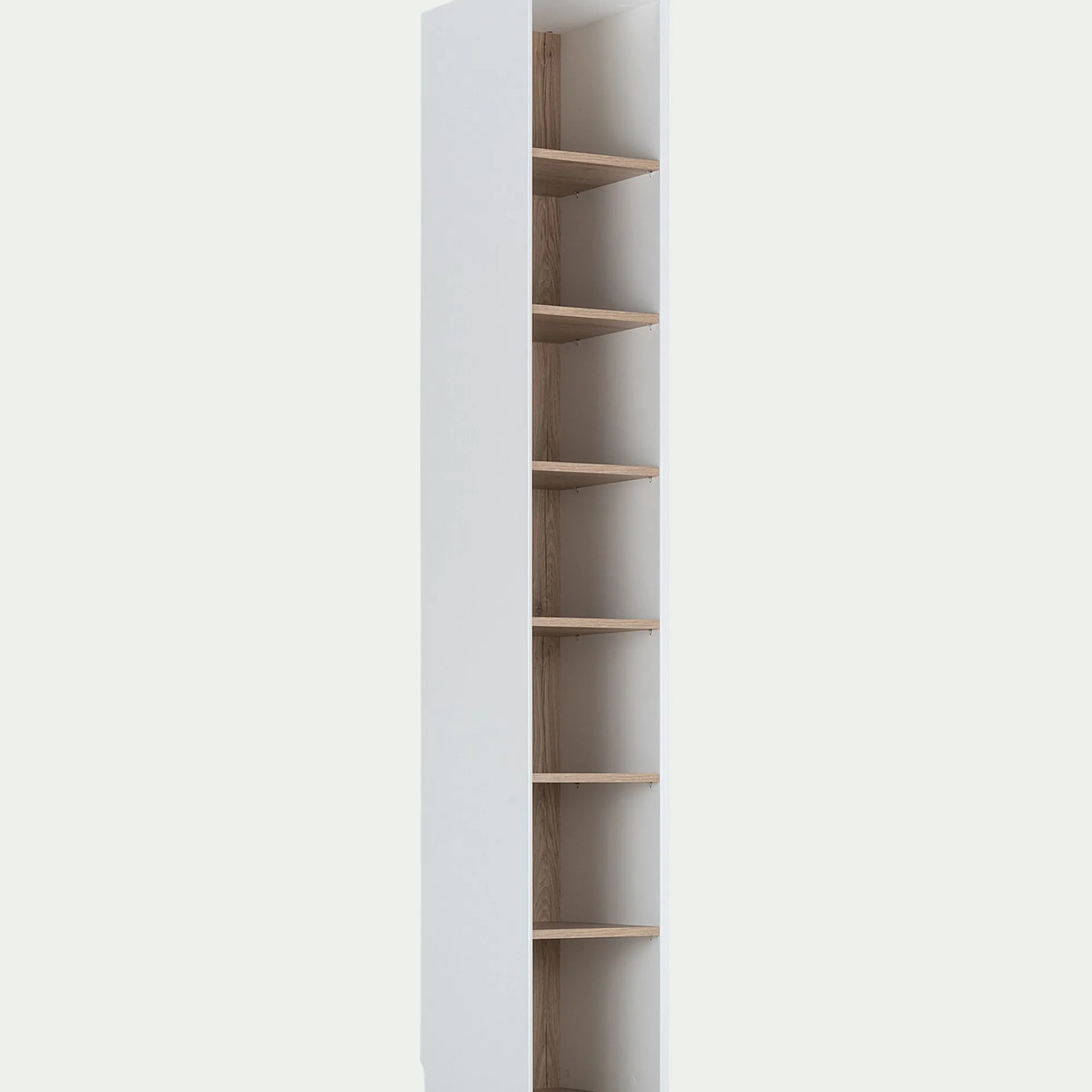 alinea Dressing*Colonne de rangement en bois effet chêne H235xL35cm - Blanc
