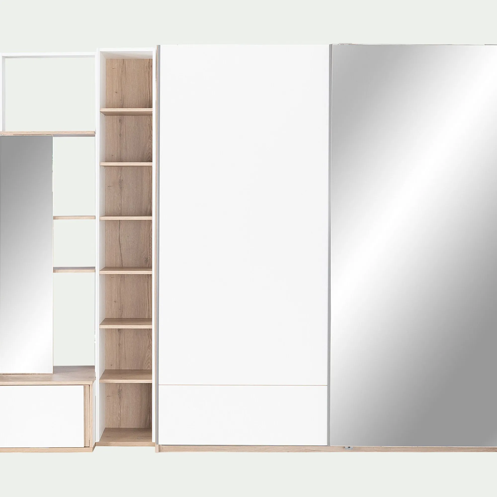 alinea Dressing*Colonne de rangement en bois effet chêne H235xL35cm - Blanc