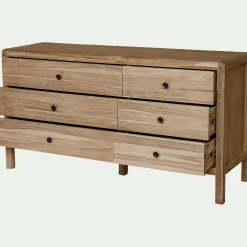 alinea Commode & Chiffonnier*Commode 6 tiroirs en acacia - Bois clair