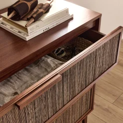 alinea Commode & Chiffonnier*Commode 3 tiroirs en acajou L120cm - Bois foncé