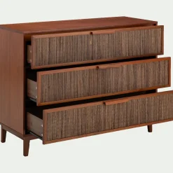alinea Commode & Chiffonnier*Commode 3 tiroirs en acajou L120cm - Bois foncé
