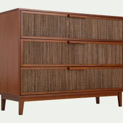 alinea Commode & Chiffonnier*Commode 3 tiroirs en acajou L120cm - Bois foncé