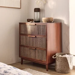 alinea Commode & Chiffonnier*Commode 3 tiroirs en acajou L80cm - Bois foncé