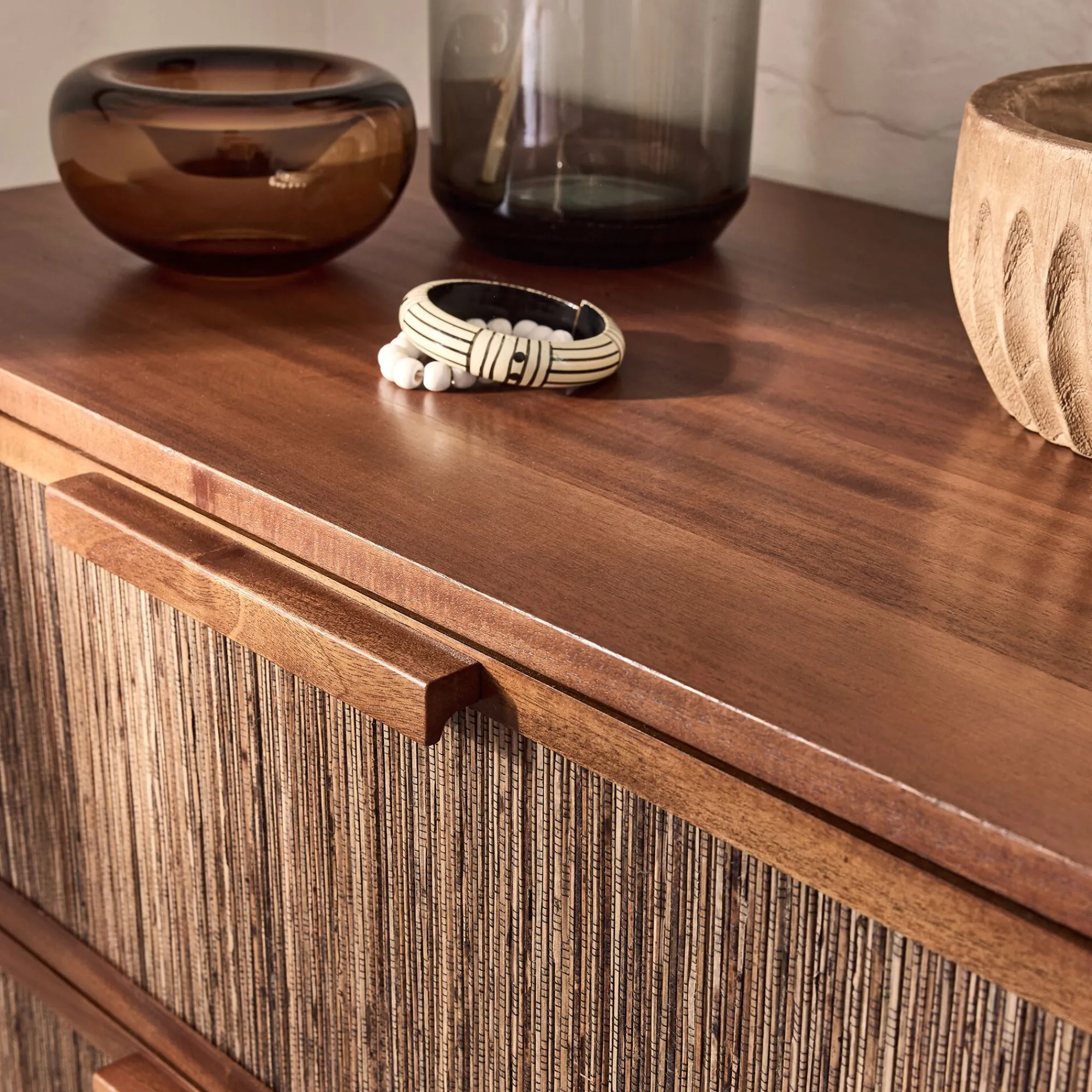 alinea Commode & Chiffonnier*Commode 3 tiroirs en acajou L80cm - Bois foncé