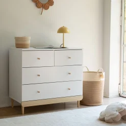 alinea Commode Enfant*Commode enfant 4 tiroirs en bois - Blanc
