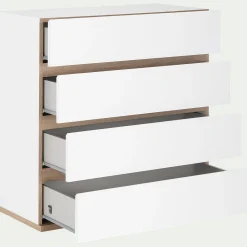 alinea Commode & Chiffonnier|Dressing*Commode module 4 tiroirs en bois effet chêne H94XL94cm - Blanc