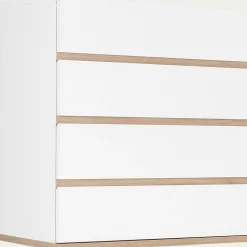 alinea Commode & Chiffonnier|Dressing*Commode module 4 tiroirs en bois effet chêne H94XL94cm - Blanc