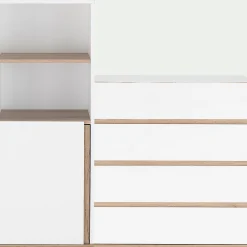 alinea Commode & Chiffonnier|Dressing*Commode module 4 tiroirs en bois effet chêne H94XL94cm - Blanc