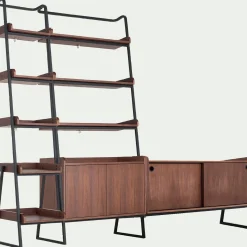 alinea Meuble Tv*Composition bibliothèque avec meuble TV en bois de noyer - Bois foncé