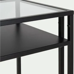 alinea Console*Console en verre et acier - L100xP35xH78cm Noir