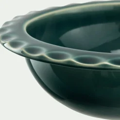 alinea Vaisselle Petit Déjeuner|Bol*Coupelle ondulée en grès D18,5cm - Vert