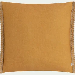 alinea Coussin Exterieur*Coussin de jardin brodé en tissu - Jaune argan