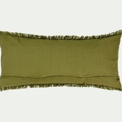 alinea Coussin*Coussin en coton finition franges 40x90cm - garrigue Vert