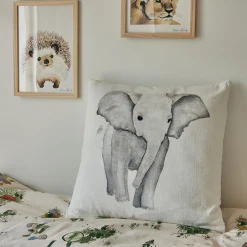 alinea Bureau Enfant|Coussin Enfant*Coussin motif éléphant en coton 45x45cm - gris