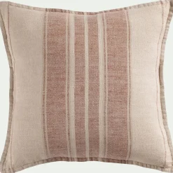 alinea Coussin*Coussin rayé en lin 45x45cm - Rouge