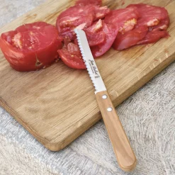alinea Couteau De Cuisine*Couteau à tomates en inox et bois d'olivier 21cm - Naturel