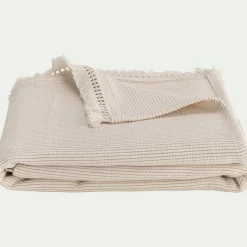alinea Couvre-Lit*Couvre-lit en coton point ajouré 230x240cm - écru Blanc